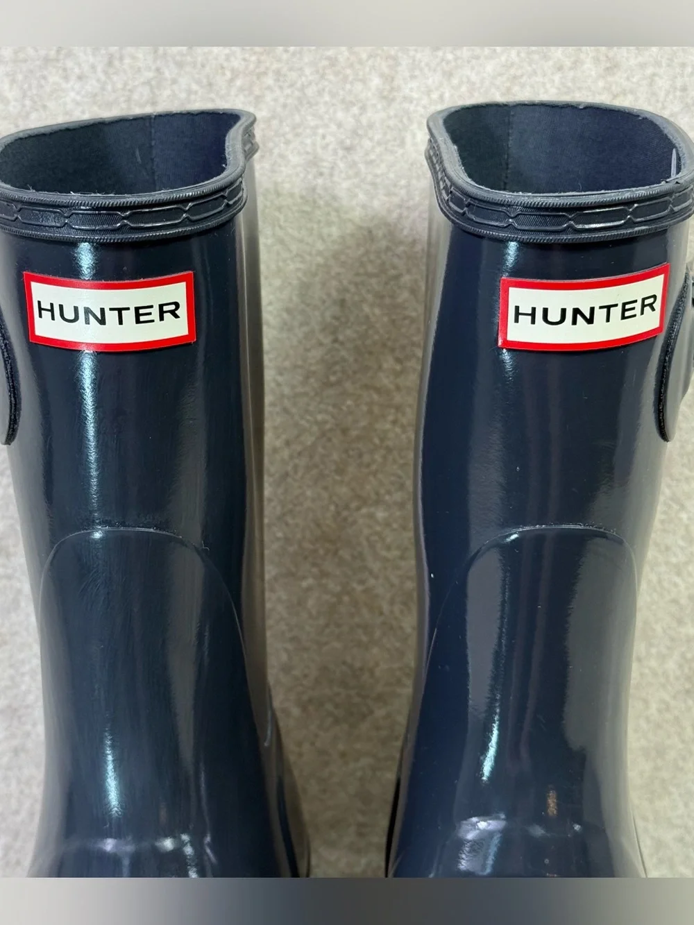 Hunter Short Gloss Rain/GardenBoots Women’s in Charcoal Like New Condition Sz 10